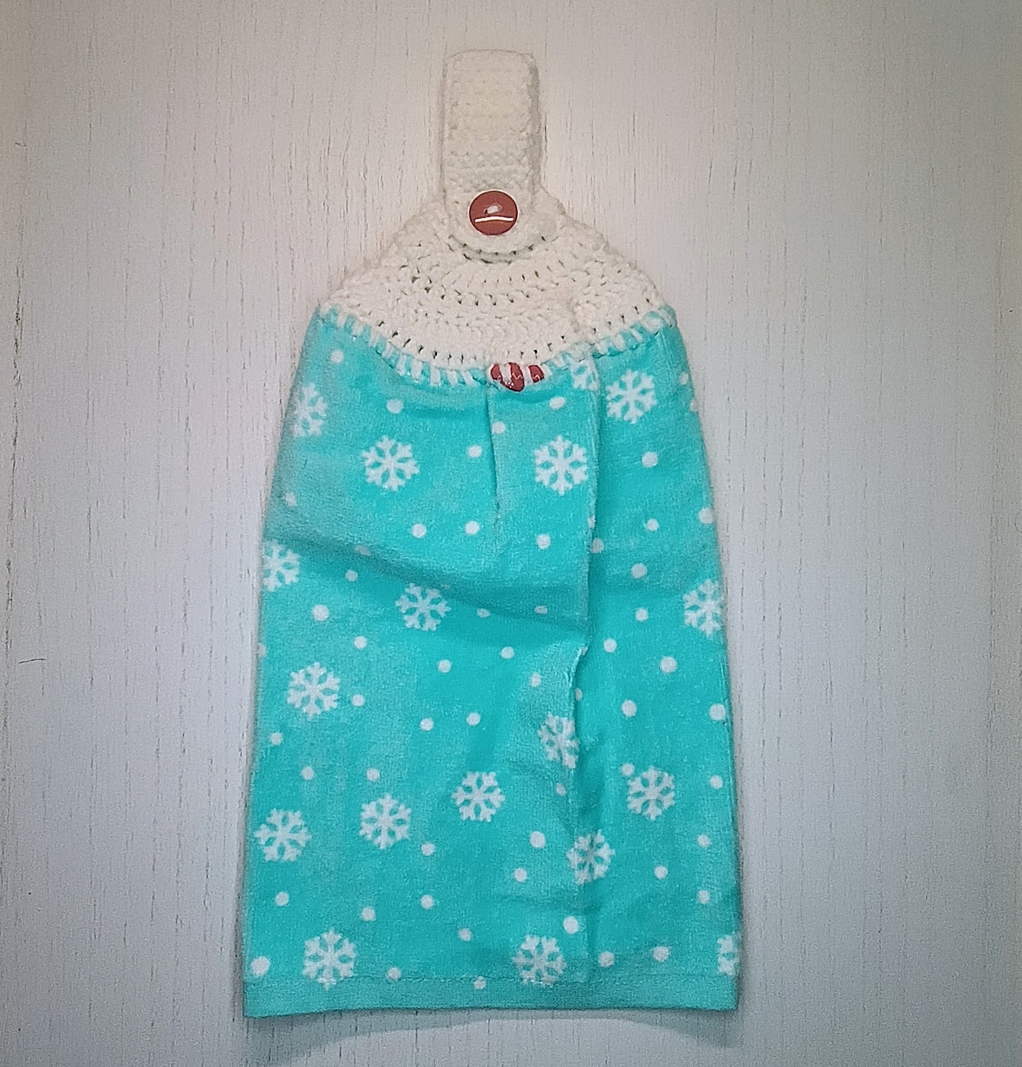 Crochet Top Snowman Kitchen Hanging Towel Set