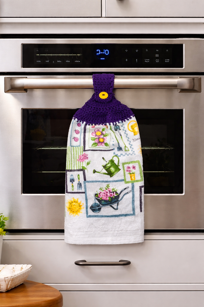 Crochet Top Garden Tools Hanging Kitchen Towel