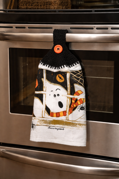 Crochet Top Ghost Hanging Kitchen Towel