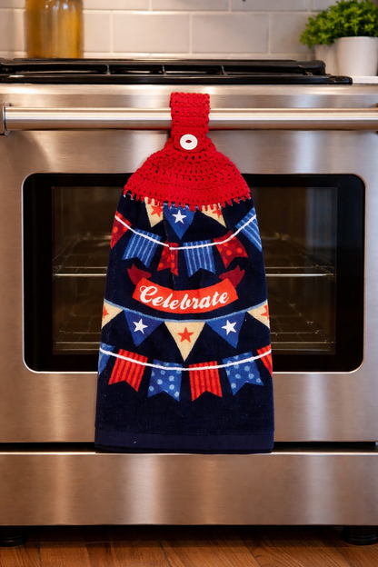 Crochet Top Celebrate in Style: Festive Flag Banners Hanging Dish Towel