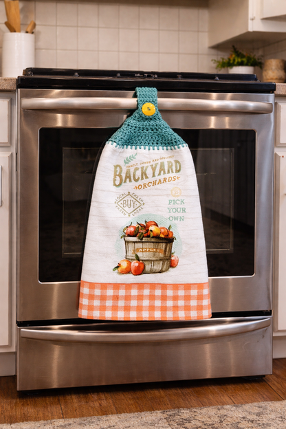 Crochet Top Orchard Harvest Hanging Dish Towel