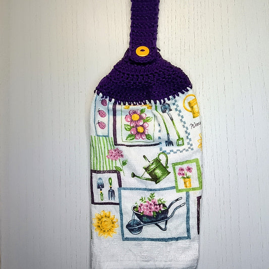 Crochet Top Garden Tools Hanging Kitchen Towel