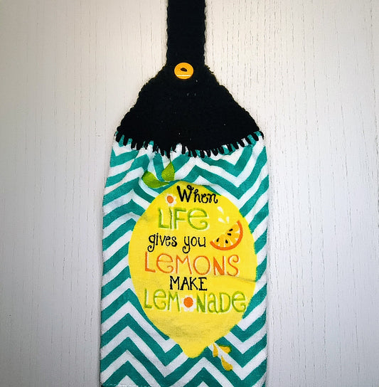Crochet Top "When Life Give You Lemons, Make Lemonade" Hanging Kitchen Towel