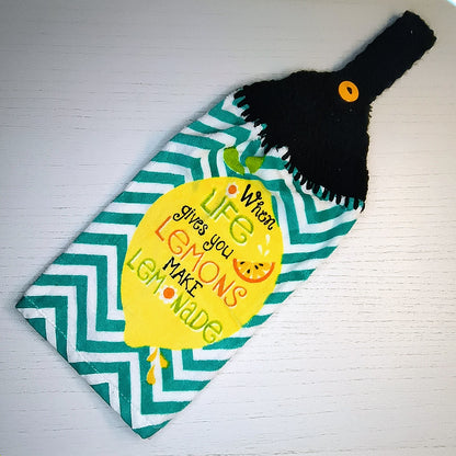 Crochet Top "When Life Give You Lemons, Make Lemonade" Hanging Kitchen Towel