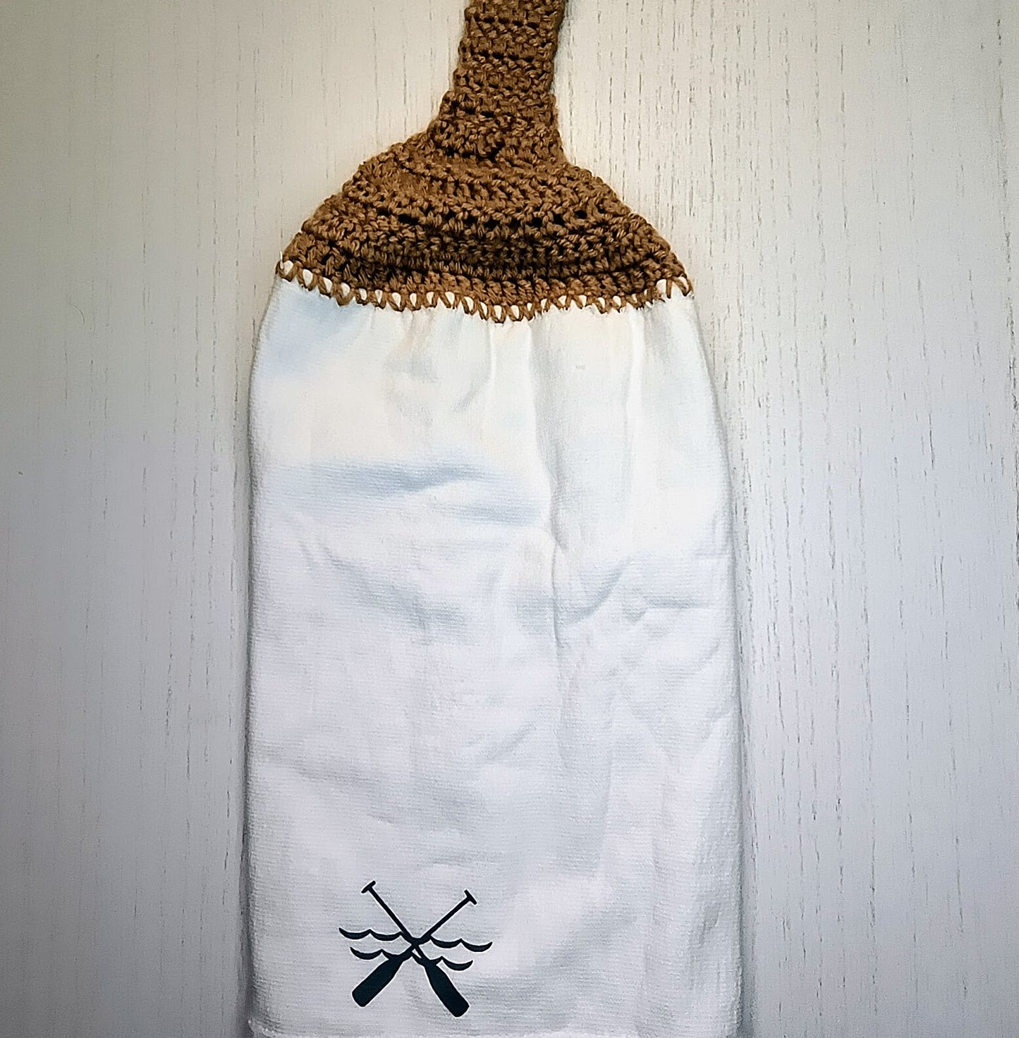 Crochet Top Life is Better at The Lake Kitchen Towel
