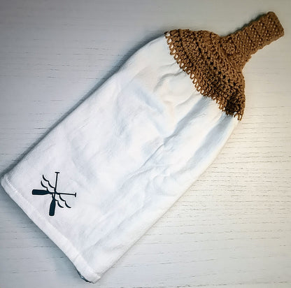 Crochet Top Life is Better at The Lake Kitchen Towel