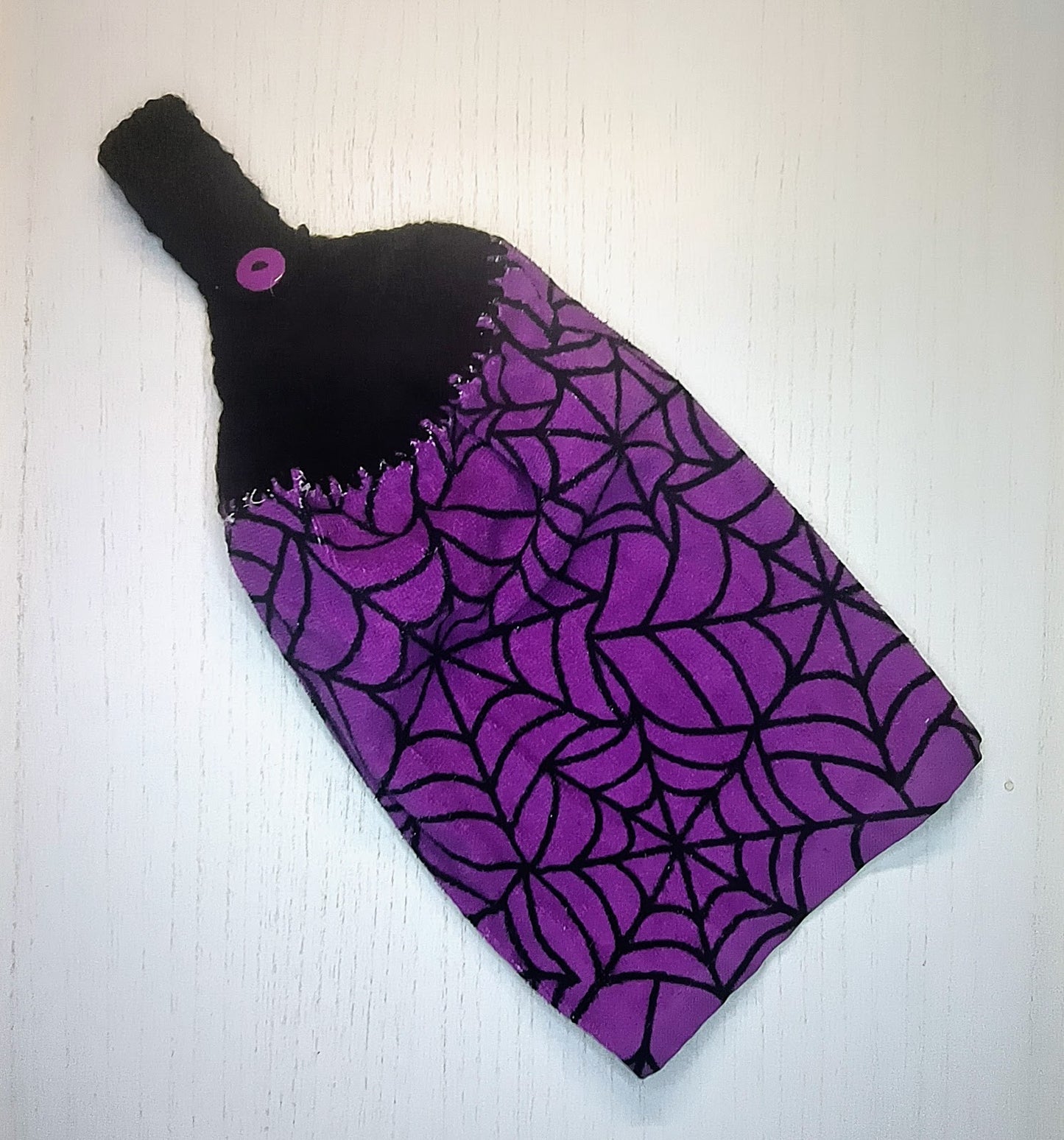 Crochet Top Purple Spiderweb Hanging Kitchen Towel