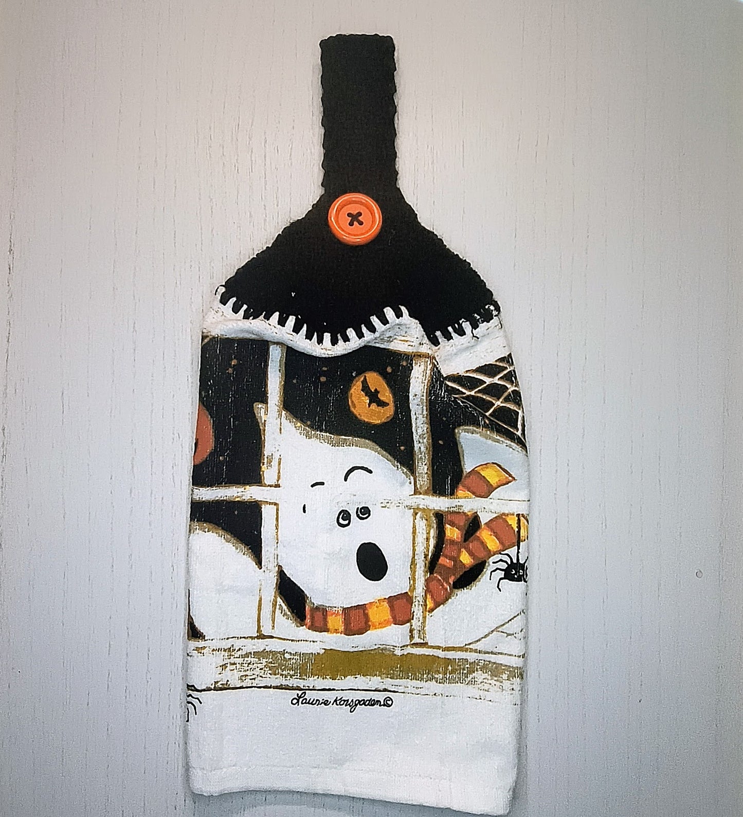 Crochet Top Ghost Hanging Kitchen Towel