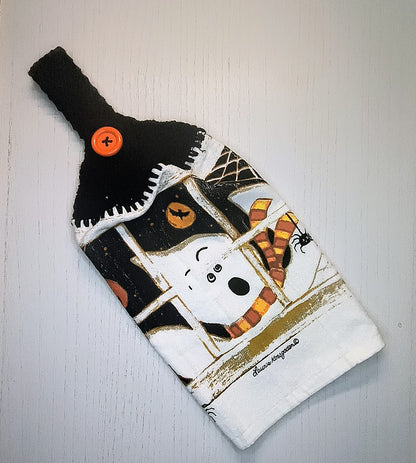 Crochet Top Ghost Hanging Kitchen Towel