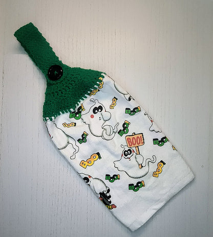 Crochet Top Halloween Ghost Kitchen Towel