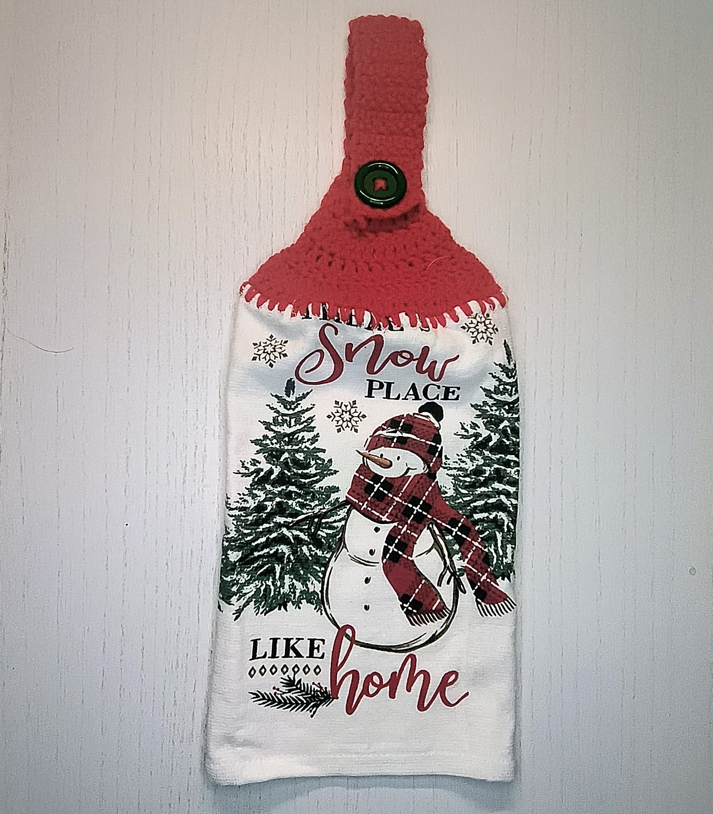 Snow Place Like Home Crochet Top Hanging Kitchen Towel