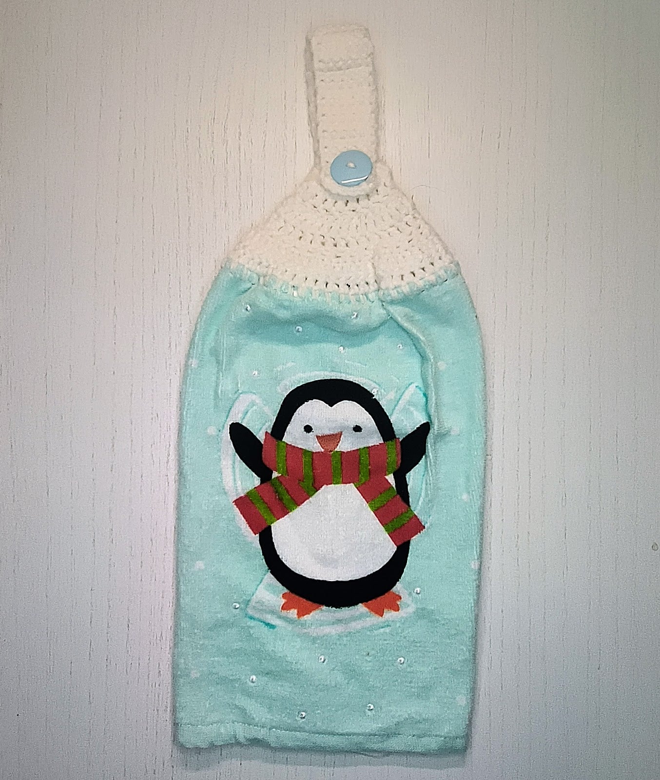 Crochet Top Penguin Kitchen Towel Set