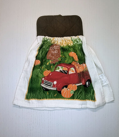Pot Holder Top Red Truck Pumpkin Harvest Kitchen Towel