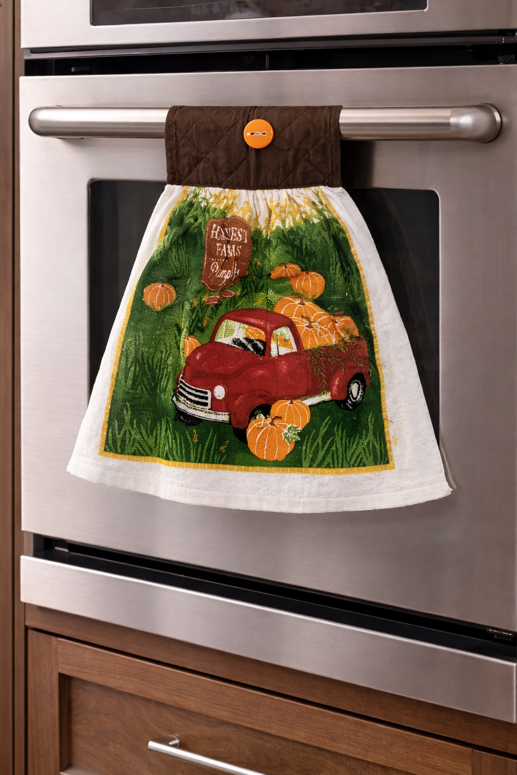 Pot Holder Top Red Truck Pumpkin Harvest Kitchen Towel