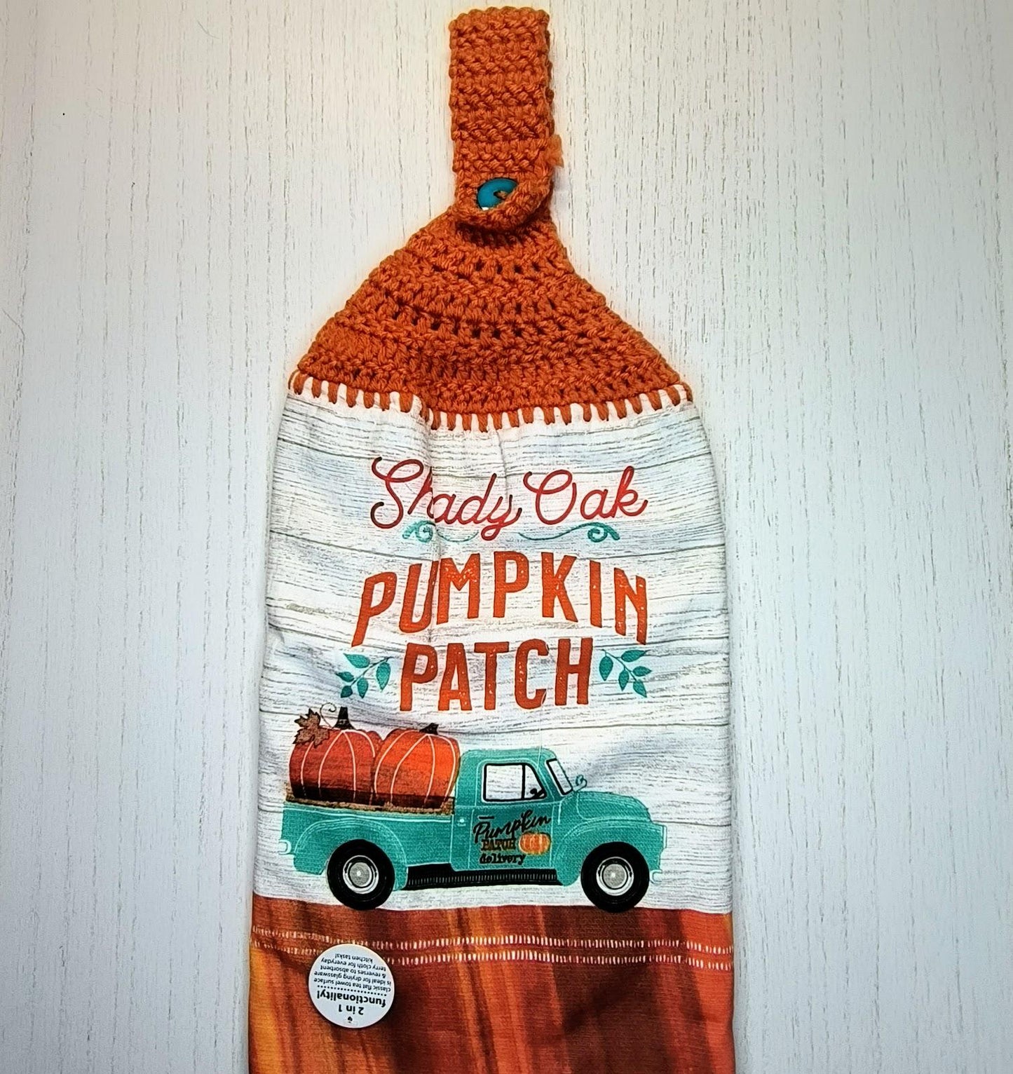Crochet Top Shady Oak Pumpkin Patch Hanging Dish Towel