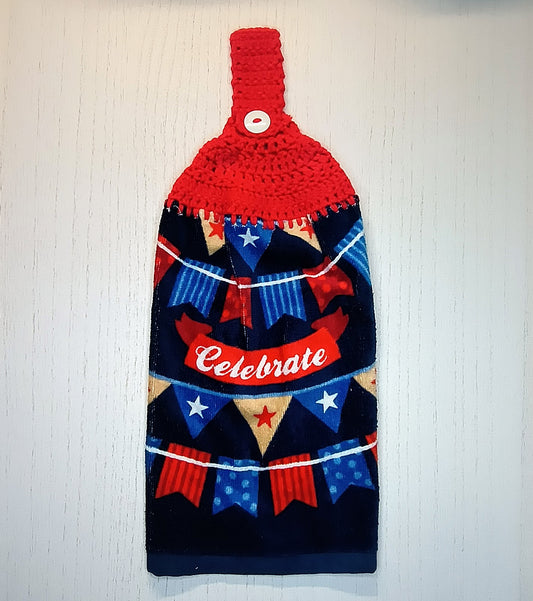 Crochet Top Celebrate in Style: Festive Flag Banners Hanging Dish Towel