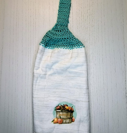 Crochet Top Orchard Harvest Hanging Dish Towel