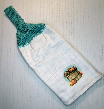 Crochet Top Orchard Harvest Hanging Dish Towel