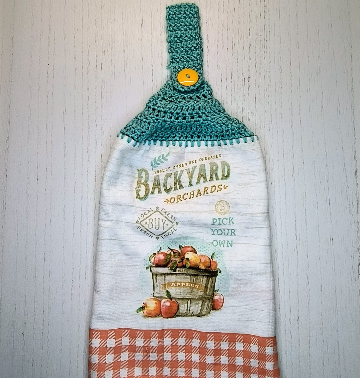 Crochet Top Orchard Harvest Hanging Dish Towel